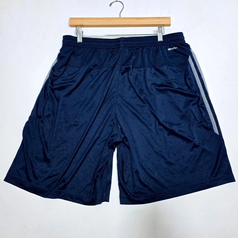 Adidas Climacool Basketball Shorts Mens XL Navy Blue 3 Stripe Athletic Workout